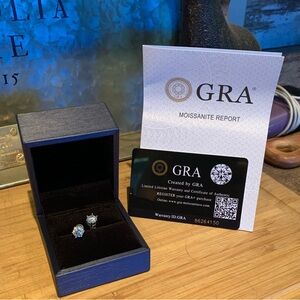 2 cttw Moissanite 6 prong stud earrings